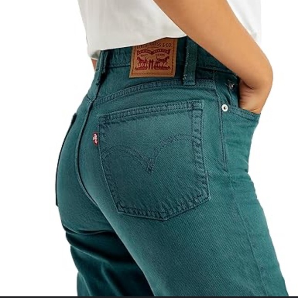 Vintage Rare Levi’s 551 Retro Green Relaxed Tapered Leg “Mom” Jeans Size 12 MED - Picture 1 of 15